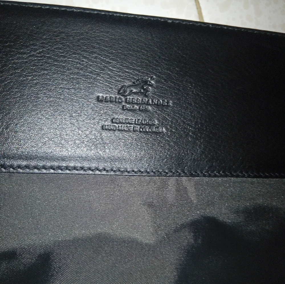 Mario Hernandez Black Leather Messenger/Shoulder Bag - Crossbody - Laptop Bag